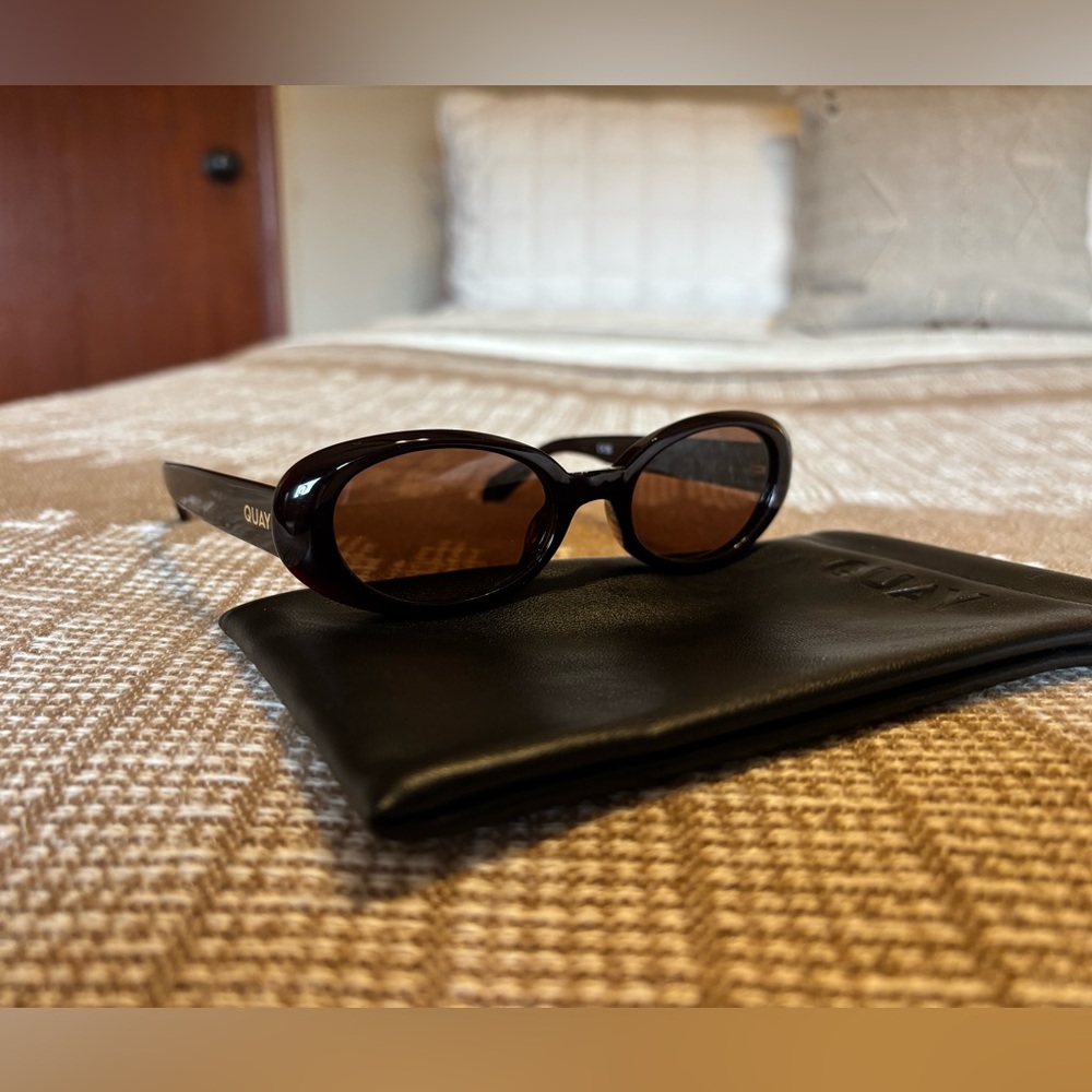 Quay Felt Cute 52 mm Small Oval Sunglasses